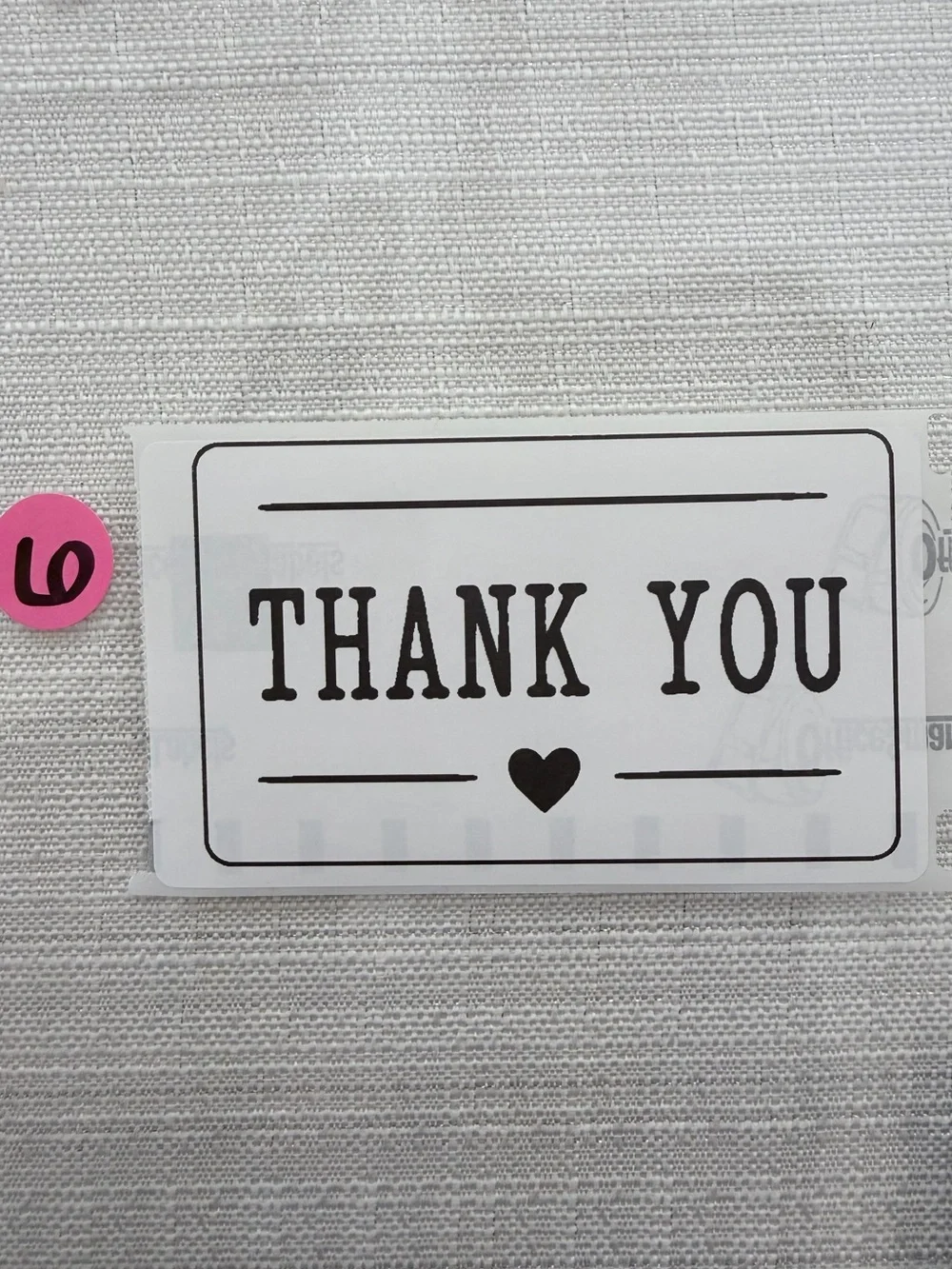 Pick One - 50 pack of Thank You Sticker Labels (4in x 2in)